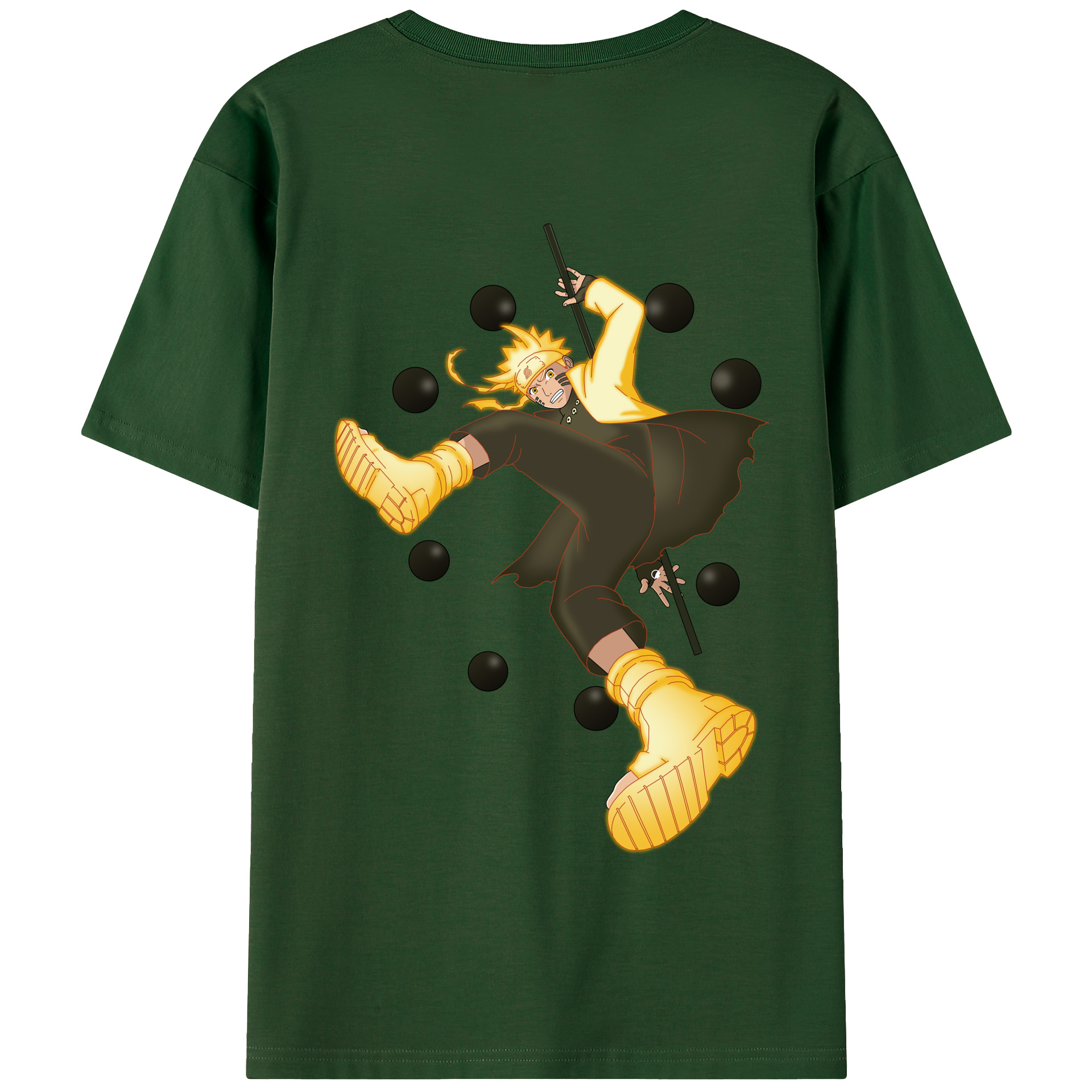 （画像用） NARUTO -ナルト- うずまき ナルト Uzumaki Naruto 綿100％半袖Tシャツ（背面プリント）